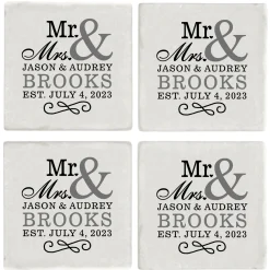 Happy Couple Tile Coaster Set