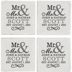 Happy Couple Tile Coaster Set