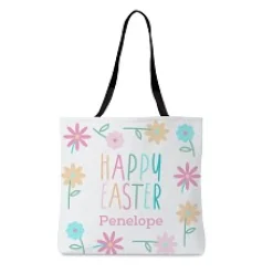 Happy Easter Floral Tote Bag