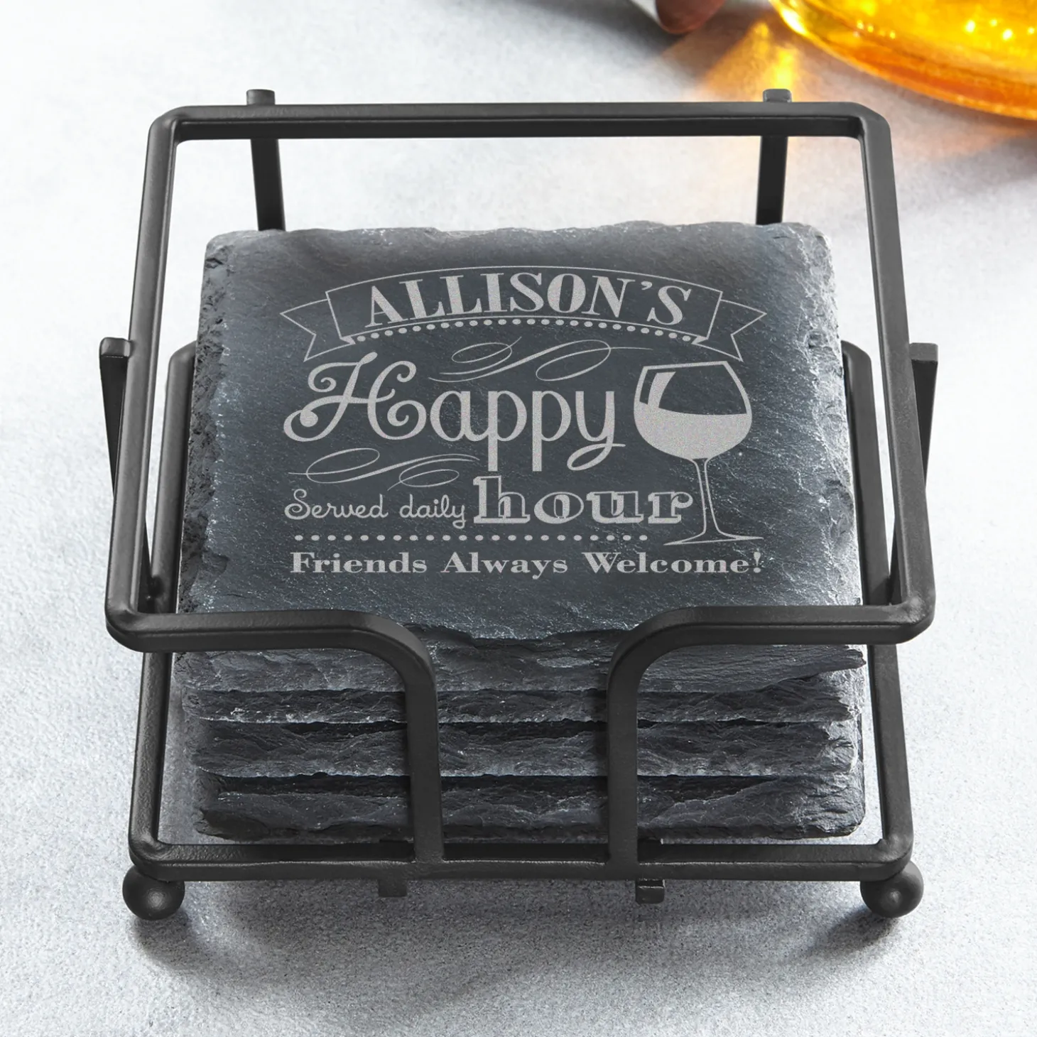 Happy Hour Slate Coasters