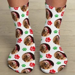 Happy Pawlidays Photo Socks