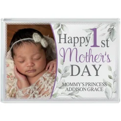 Happy 1st Mother's Day Photo Glass Block