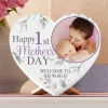 Happy 1st Mother's Day Photo Wood Heart