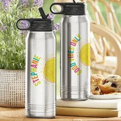 Happy Vibes Stainless Steel Water Bottle
