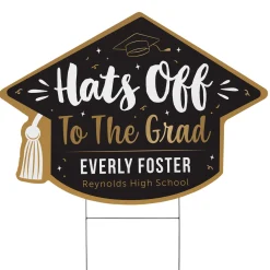 Hat's Off! Graduation Cap Yard Sign