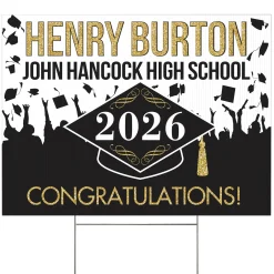 Hat's Off! Graduation Celebration Yard Sign
