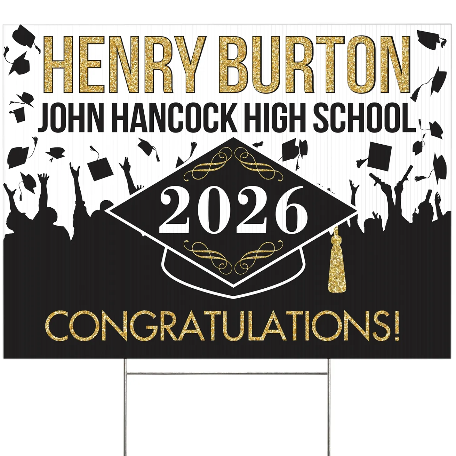 Hat's Off! Graduation Celebration Yard Sign