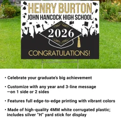 Hat's Off! Graduation Celebration Yard Sign