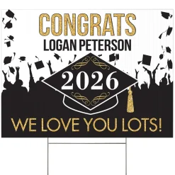 Hat's Off! Graduation Celebration Yard Sign