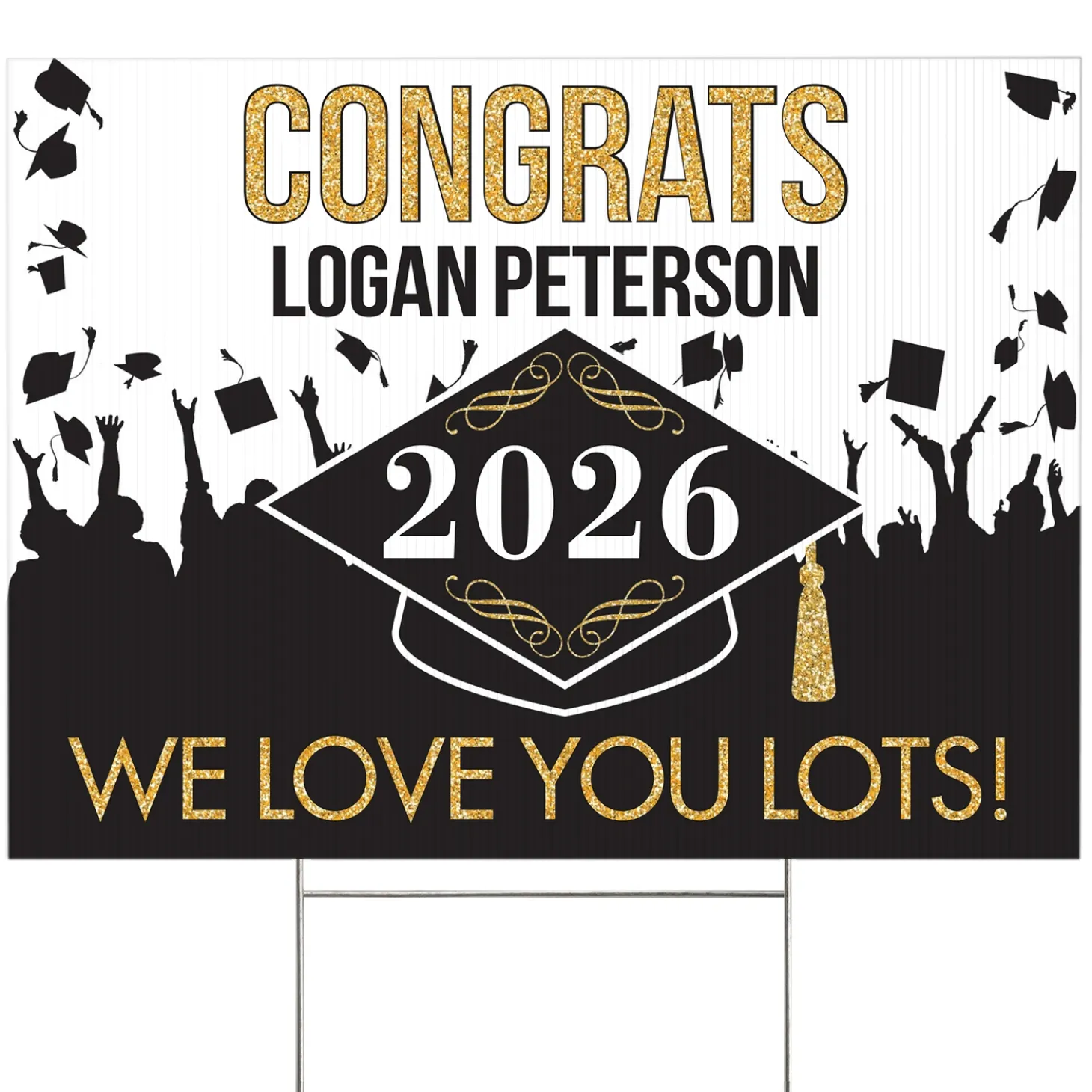 Hat's Off! Graduation Celebration Yard Sign