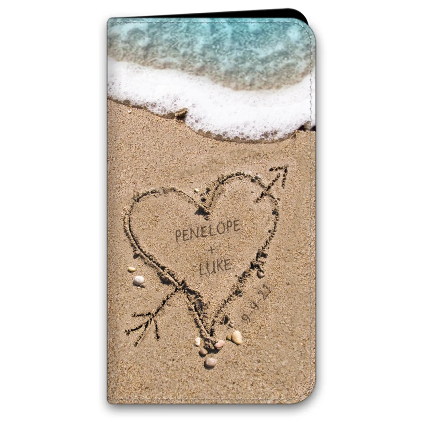 Heart in Sand Phone Folio Case