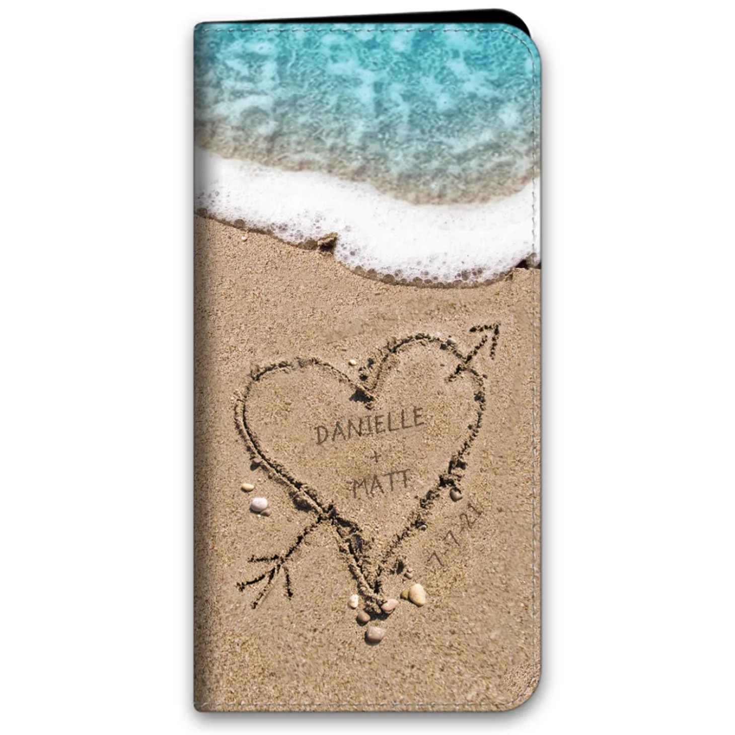 Heart in Sand Phone Folio Case