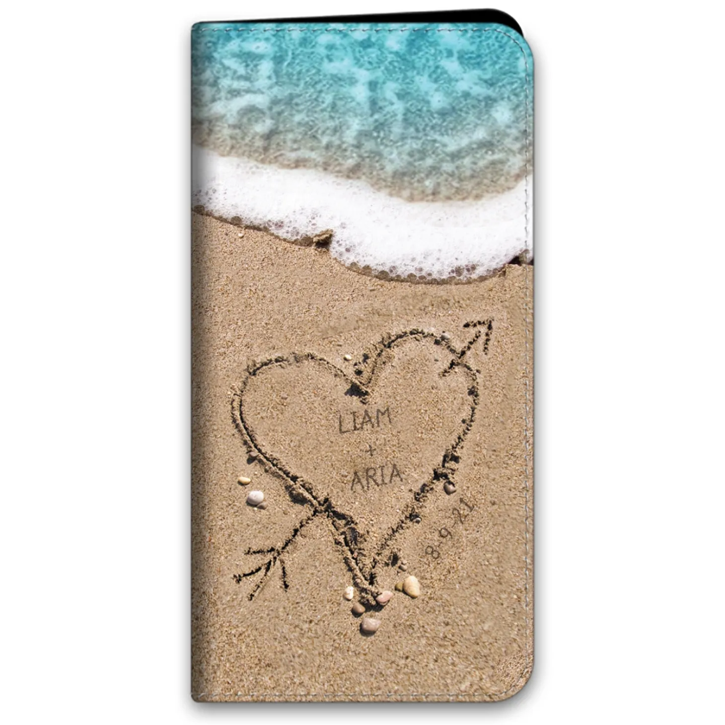 Heart in Sand Phone Folio Case