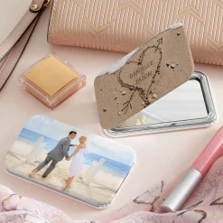 Heart in Sand Photo Purse Mirror