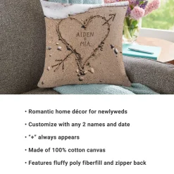Heart in Sand Wedding Pillow
