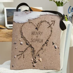 Heart in Sand Wedding Tote