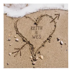 Heart in Sand Wood Block