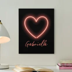 Heart Neon Sign Canvas