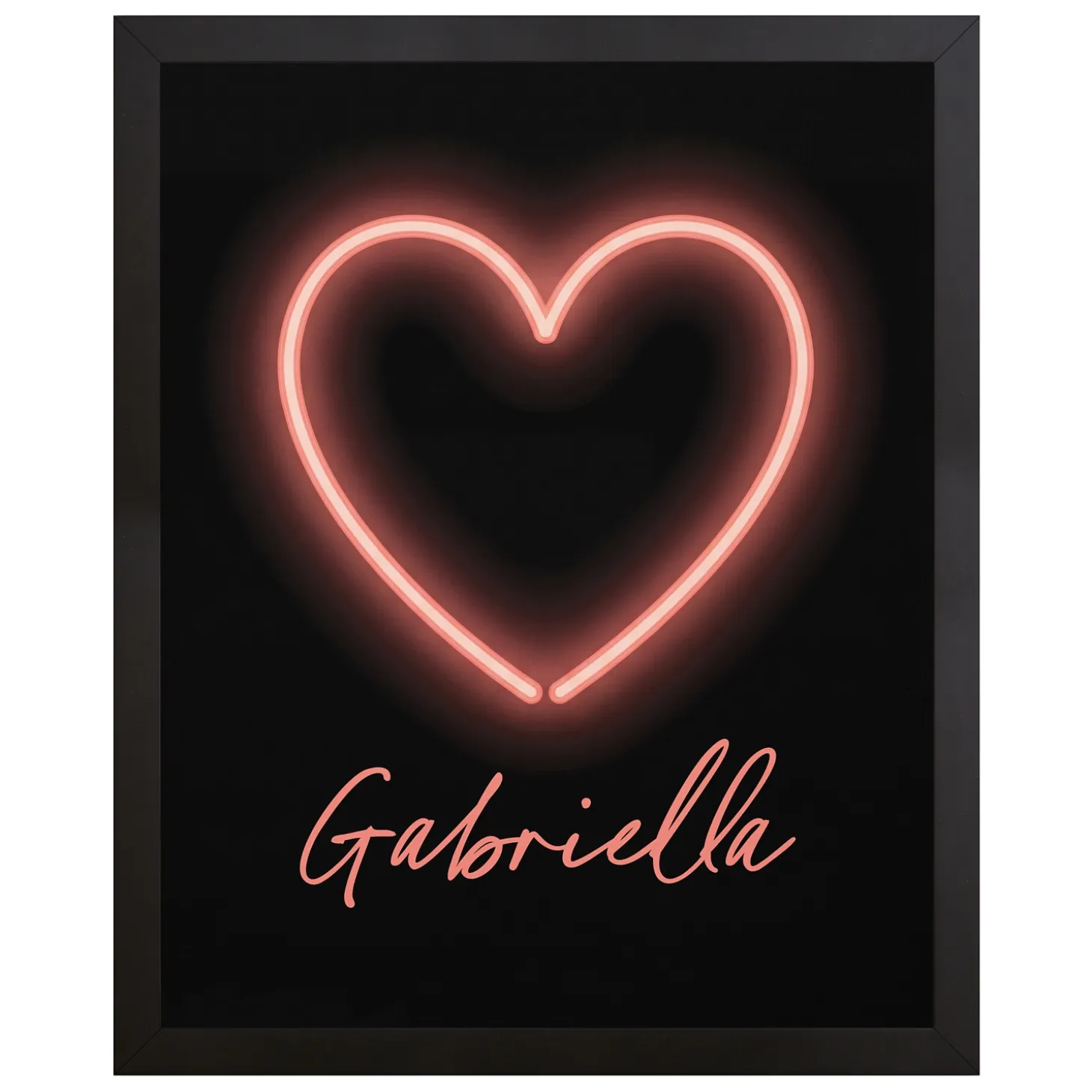 Heart Neon Sign Canvas