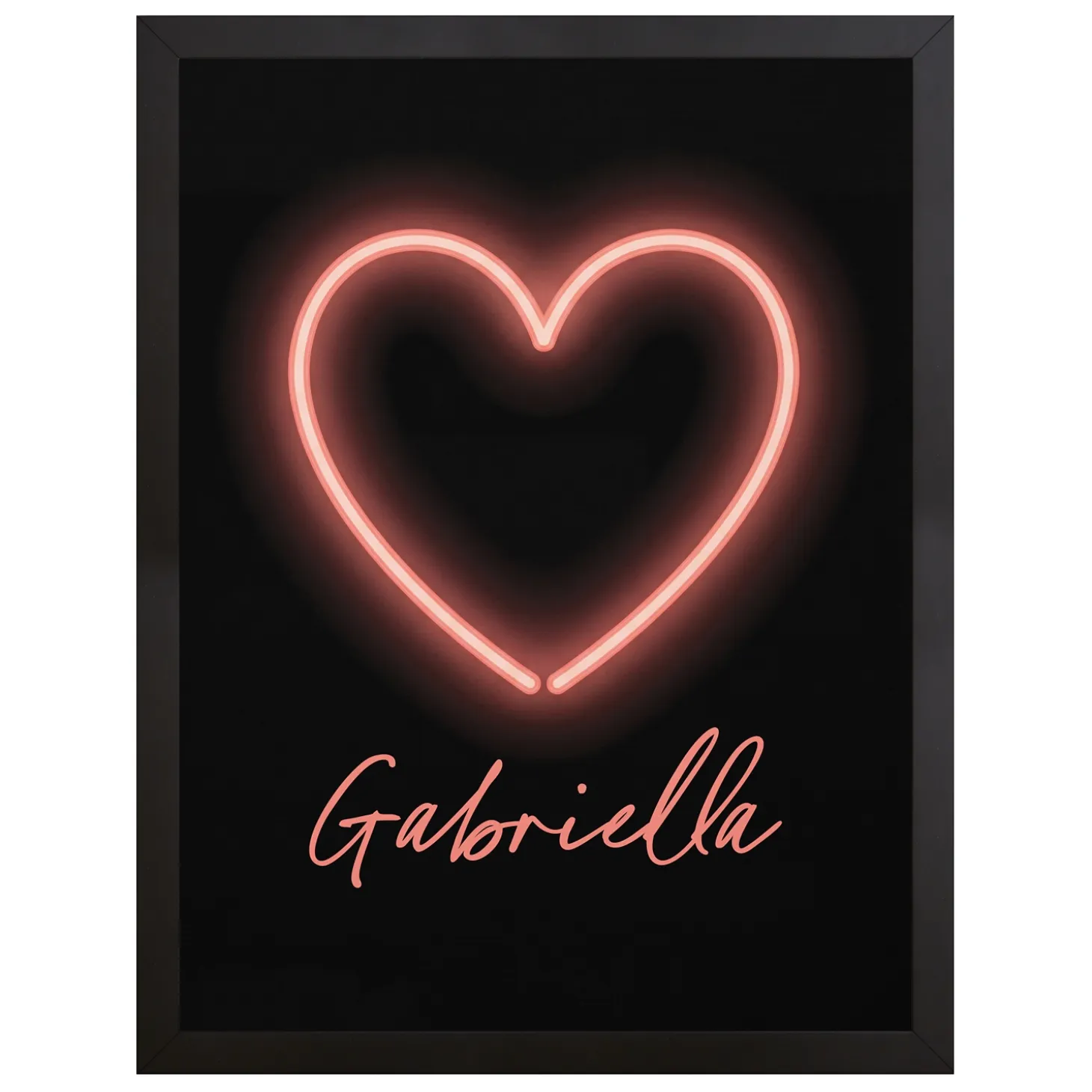 Heart Neon Sign Canvas