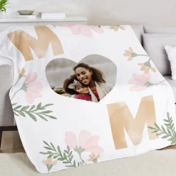 Heart of Mom Photo Plush Blanket