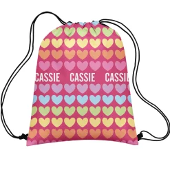 Hearts Drawstring Bag