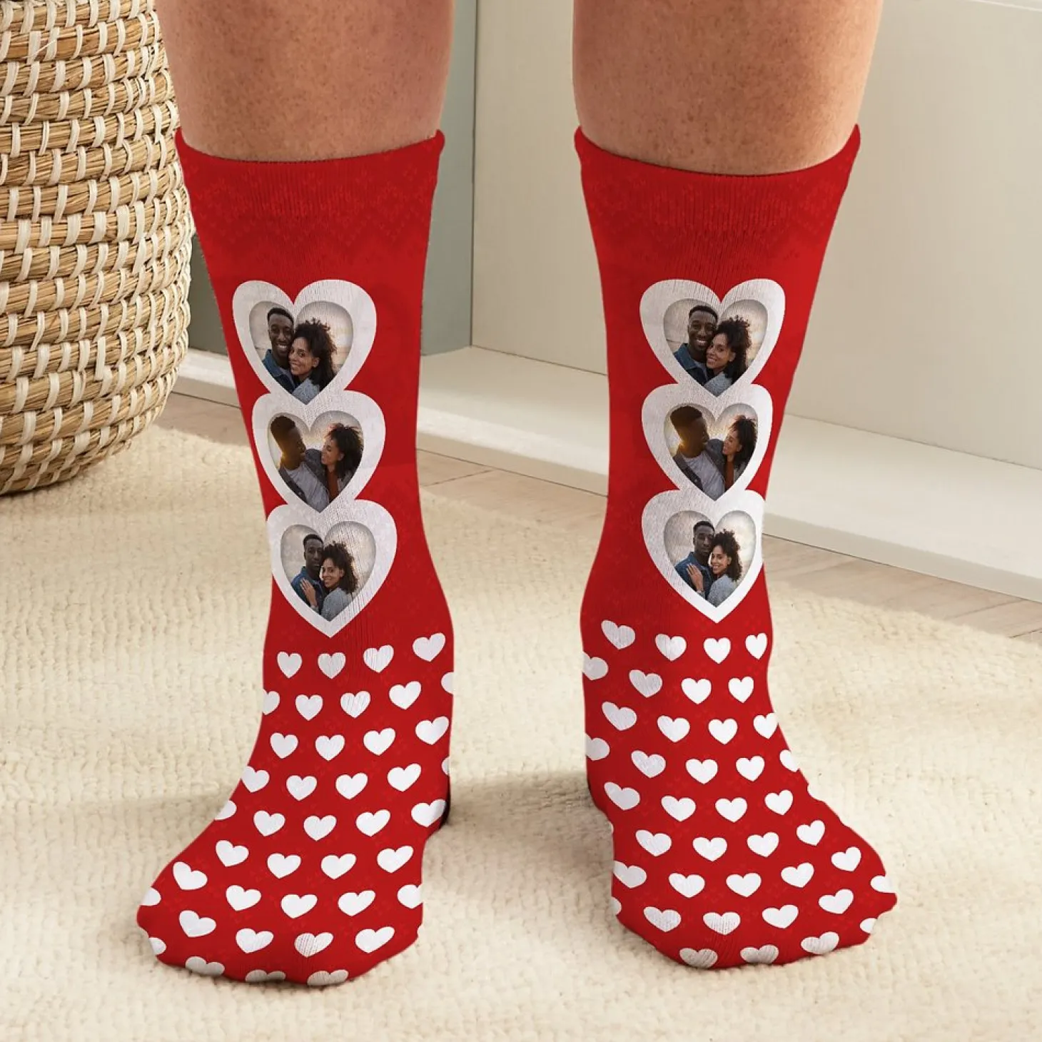 Hearts Photo Socks