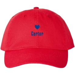 Heart with Name Embroidered Hat