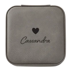 Heart with Name Travel Jewelry Box
