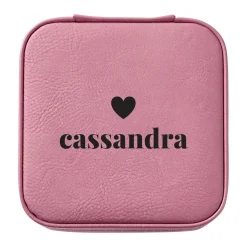 Heart with Name Travel Jewelry Box