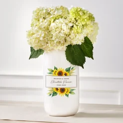Heavenly Sunflowers Memorial Vase