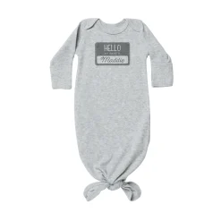 Hello Name Tag Baby Knotted Gown
