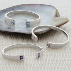 Hidden Message Birthstone Cuff