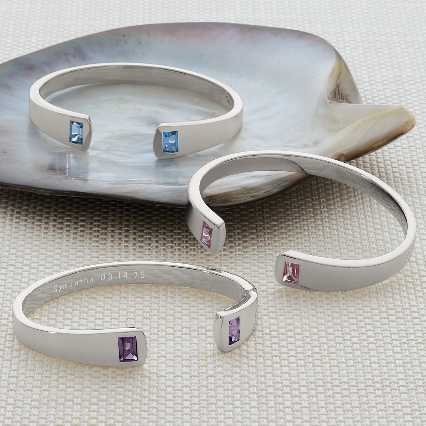 Hidden Message Birthstone Cuff