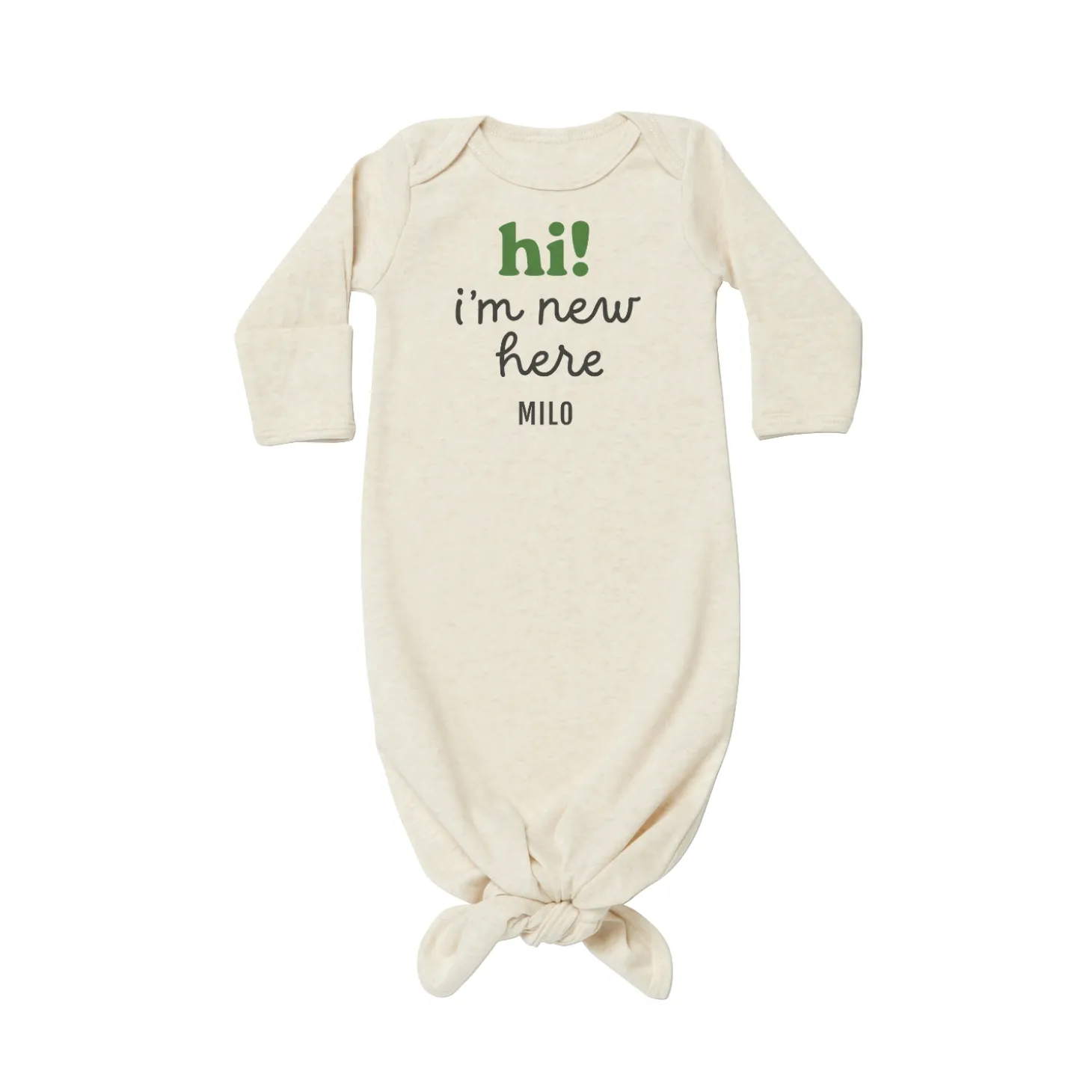 Hi! I'm New Here Baby Knotted Gown