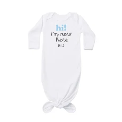 Hi! I'm New Here Baby Knotted Gown