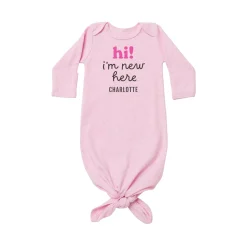 Hi! I'm New Here Baby Knotted Gown