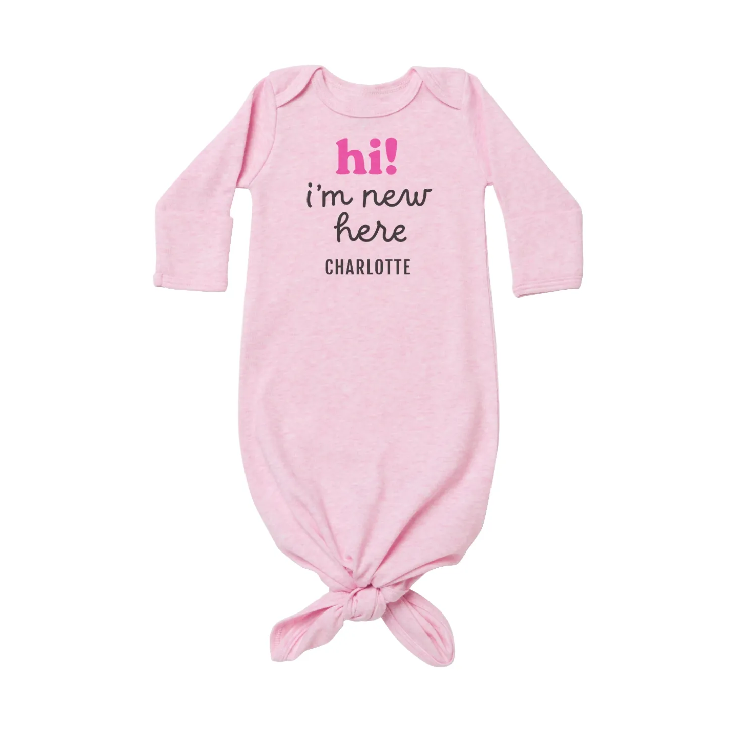 Hi! I'm New Here Baby Knotted Gown