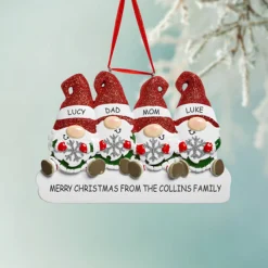 Ho Ho Gnome Family Ornament