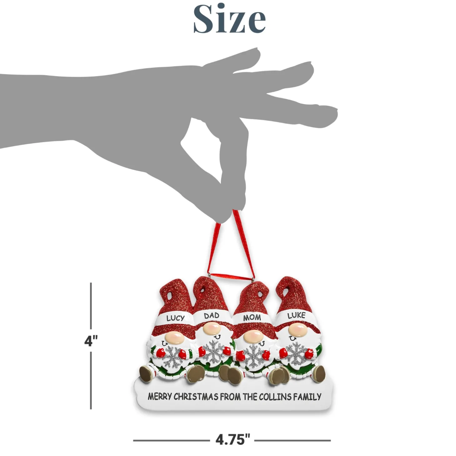 Ho Ho Gnome Family Ornament