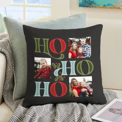 Ho Ho Ho Photo Throw Pillow