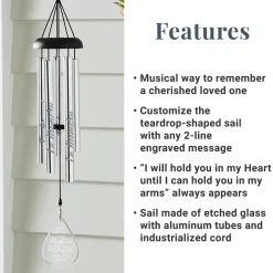 Hold You In My Heart Glass 24 inch Wind Chime