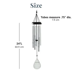 Hold You In My Heart Glass 24 inch Wind Chime