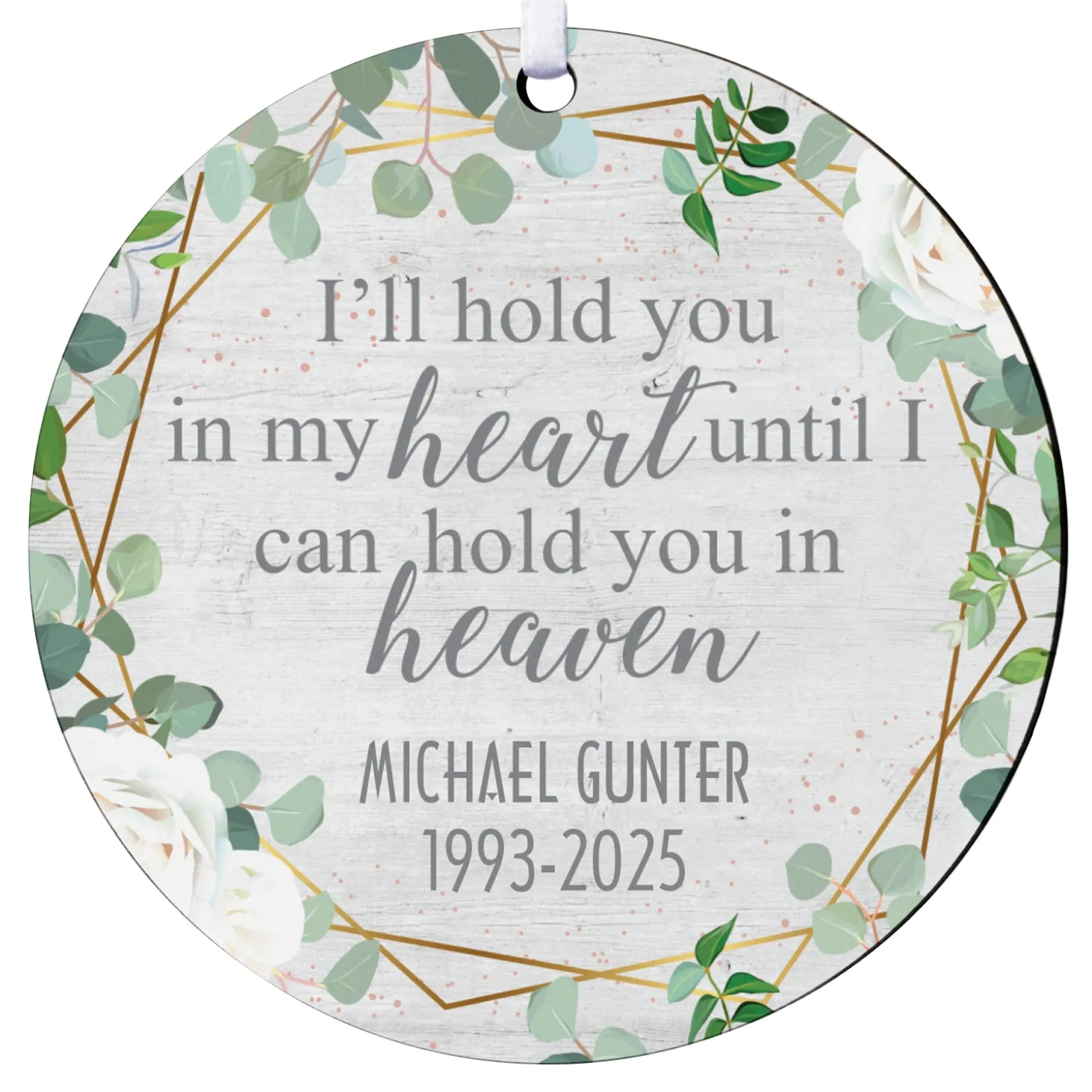 Hold You in My Heart Round Ornament