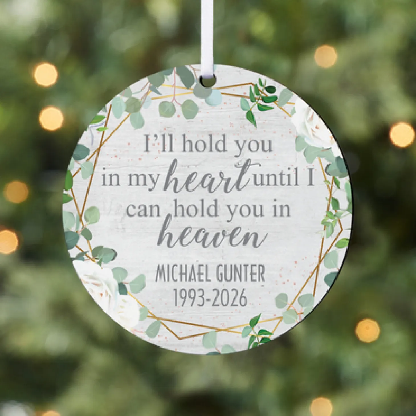 Hold You in My Heart Round Ornament