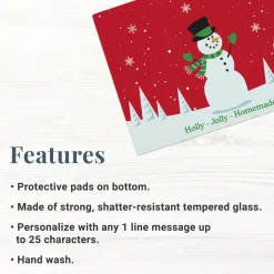 Holiday Happiness Glass Cutting Board