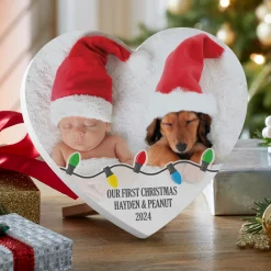 Holiday Photo Message Wood Heart