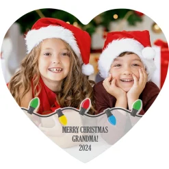 Holiday Photo Message Wood Heart