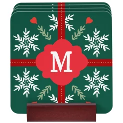 Holiday Snowflake Initial Coasters