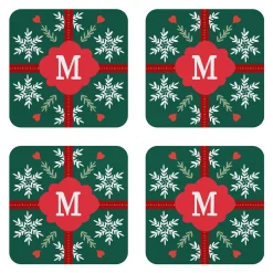 Holiday Snowflake Initial Coasters